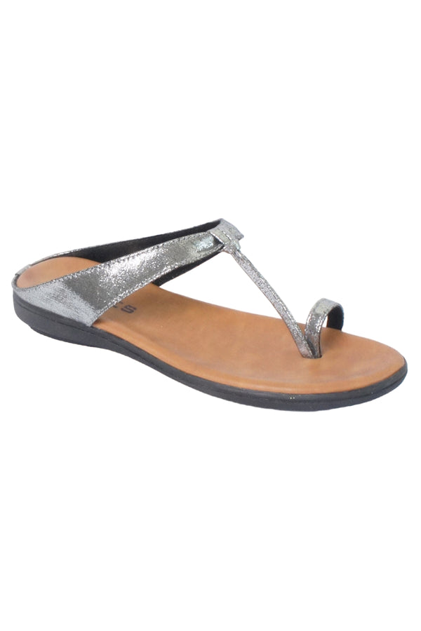 SOLES Shimmering Metallic Flat Sandals - Sparkle with Every Step