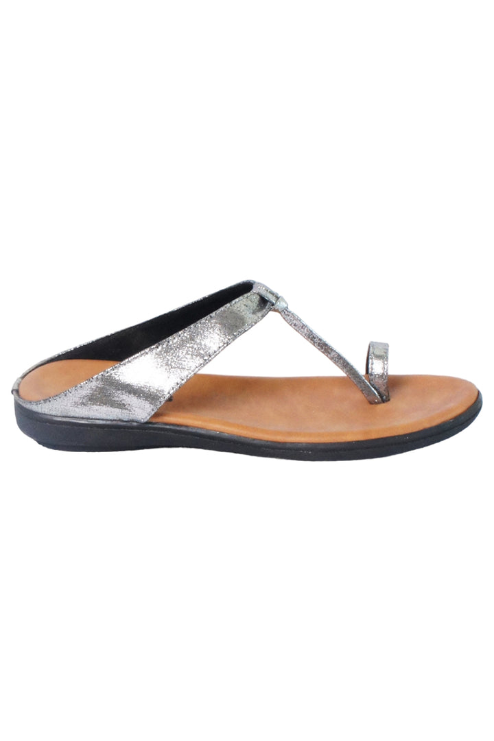 SOLES Shimmering Metallic Flat Sandals - Sparkle with Every Step