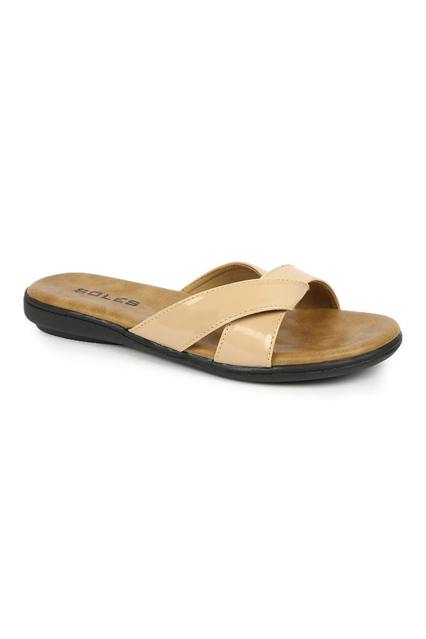 SOLES Chic Beige Flat Sandals - Neutral Style for Any Outfit