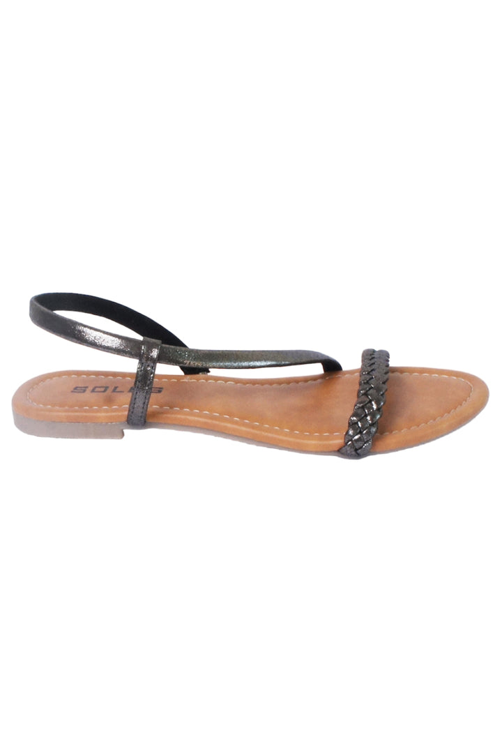 SOLES Metallic Flat Sandals - Shine in Comfort