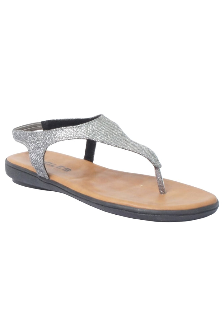 SOLES Metallic Flat Sandals - Shine in Comfort