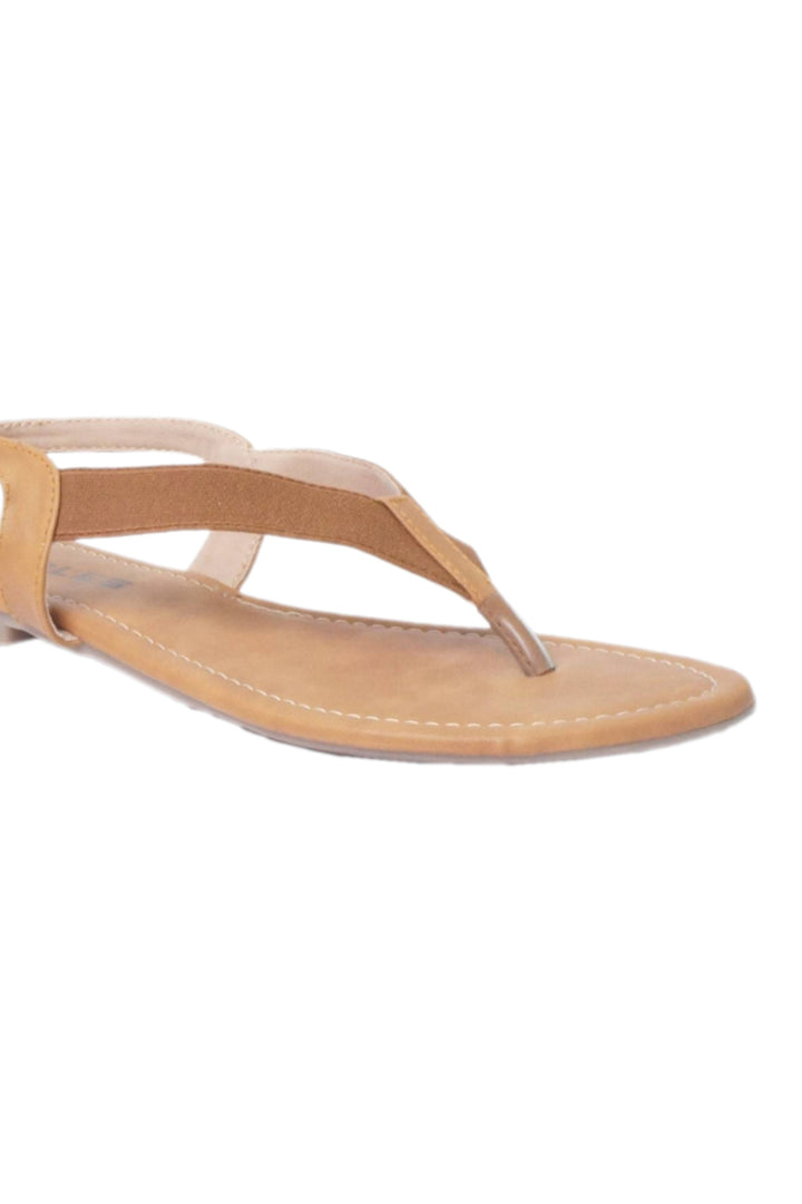 SOLES Elegant Tan Flat Sandals