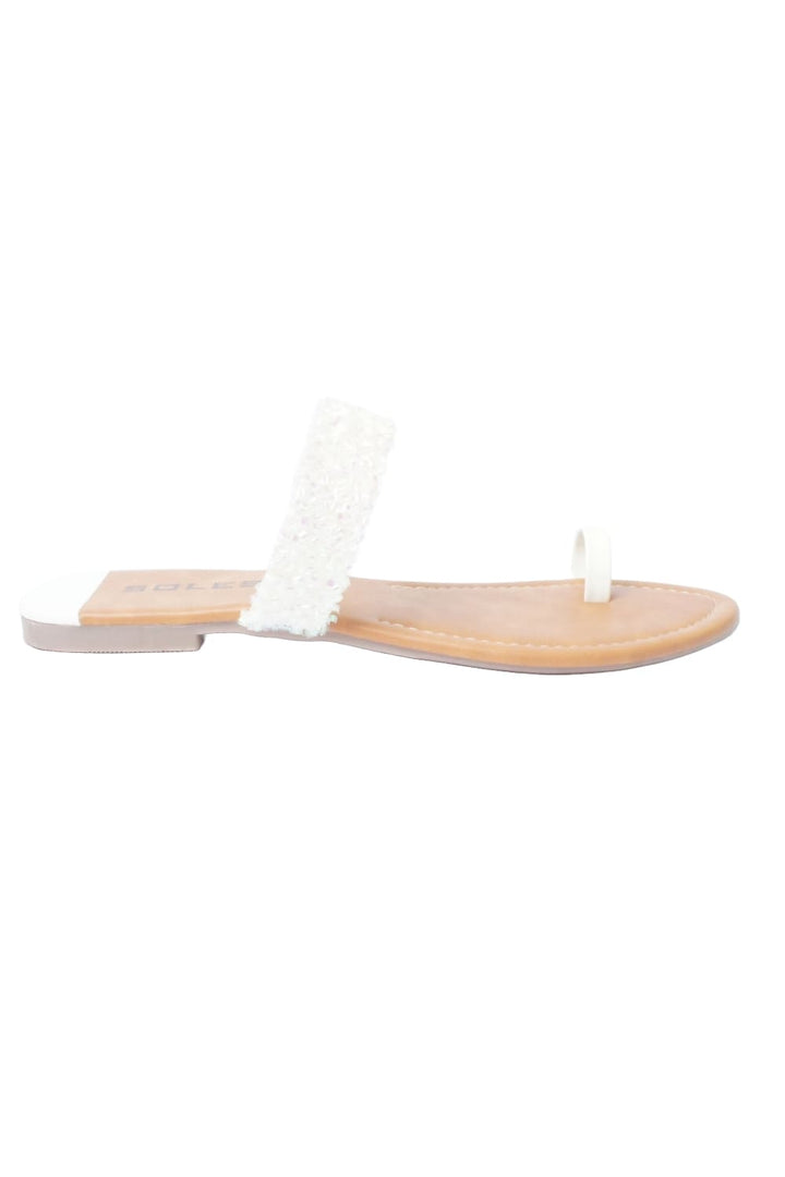 SOLES White Flat Sandals - Luxurious Elegance