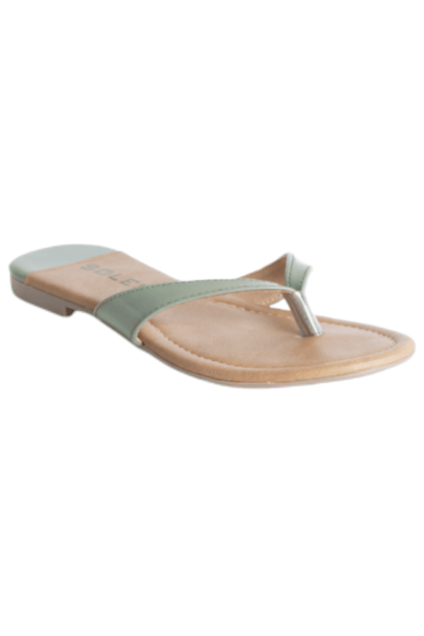 SOLES Vibrant Green Flat Sandals