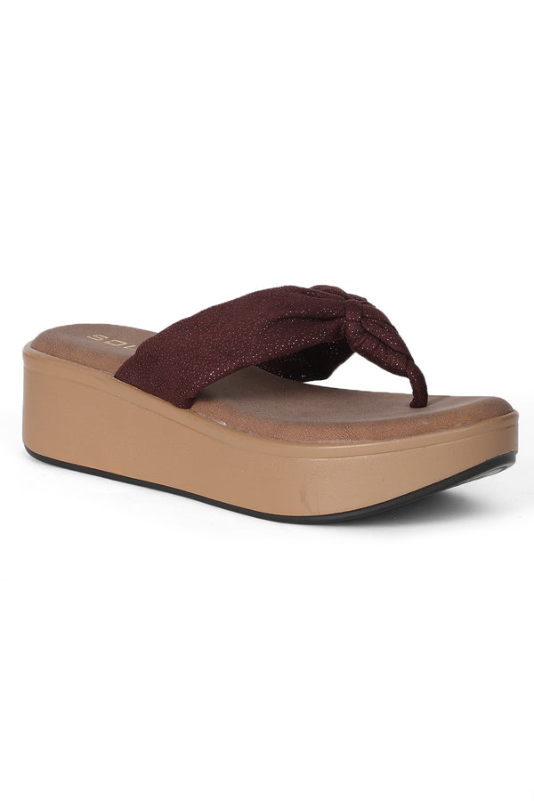 SOLES Thong Strap Slip-On Comfort Wedges