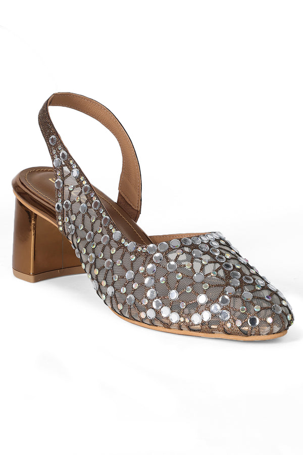 SOLES Slingback Festive Block Heel Sandals