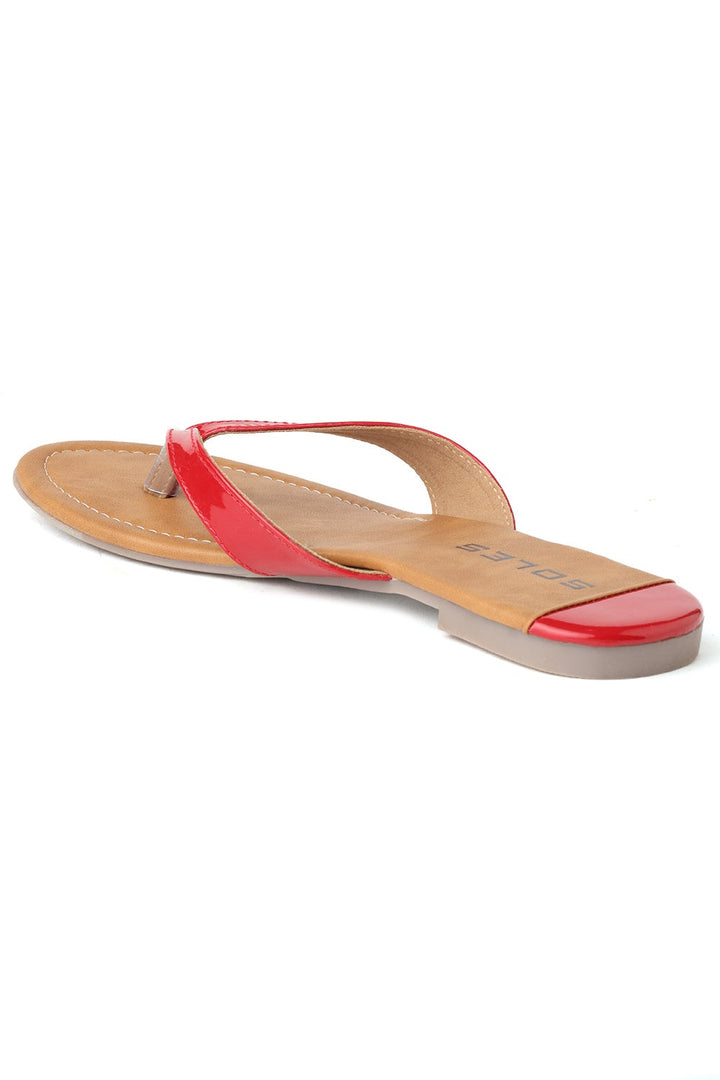 SOLES Bold Red Flat Sandals