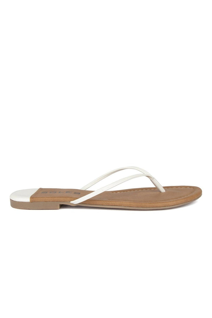 SOLES Fresh White Flat Sandals
