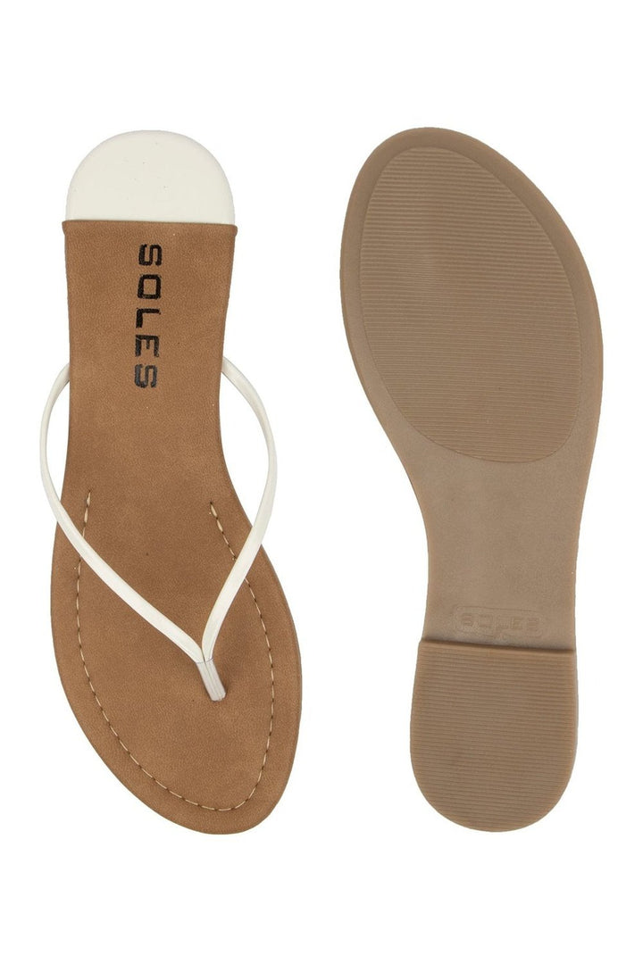SOLES Fresh White Flat Sandals