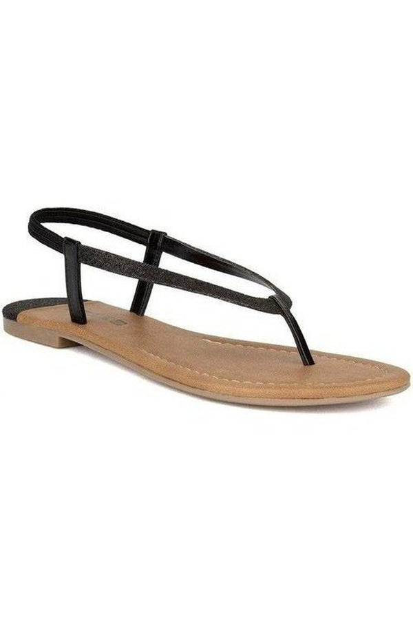 SOLES Women Black Fashion Trendy Flat Sandals Flats