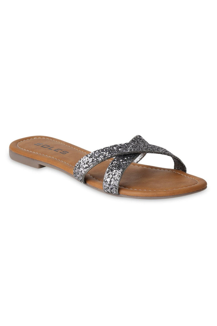SOLES Women Metallic Flat Sandals Flat