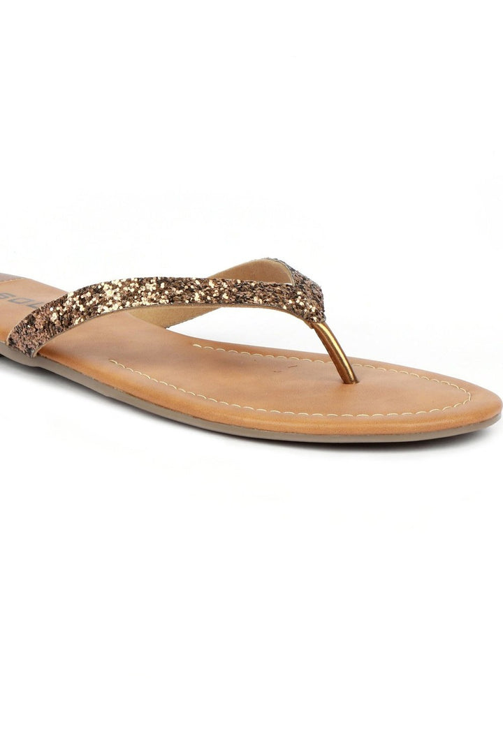 SOLES Vintage Bronze Flat Sandals - Luxurious Elegance