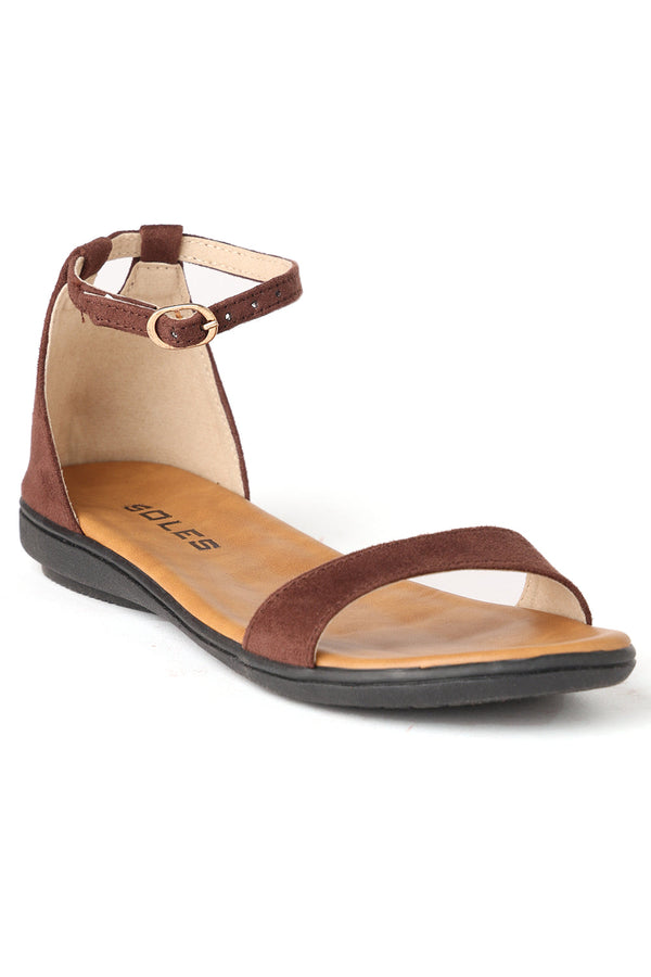 SOLES Women Brown Flat Sandals Flats