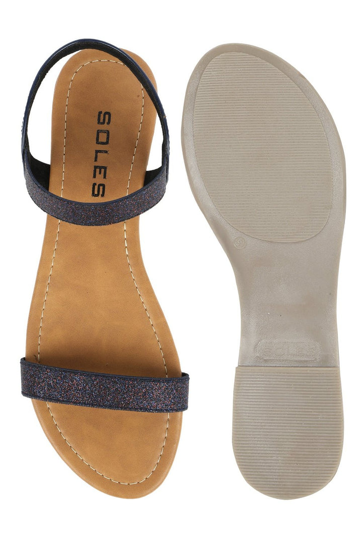 SOLES Chic Blue Flat Sandals
