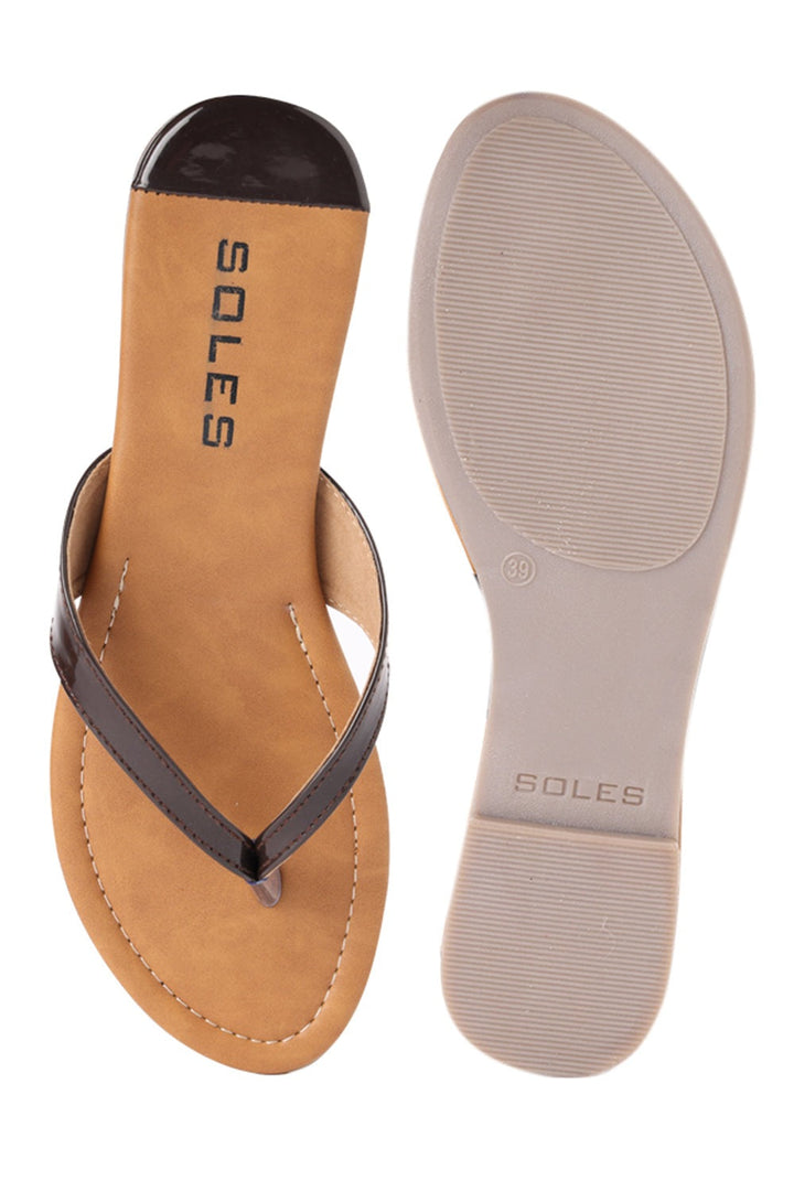 SOLES Classic Brown Flat Sandals