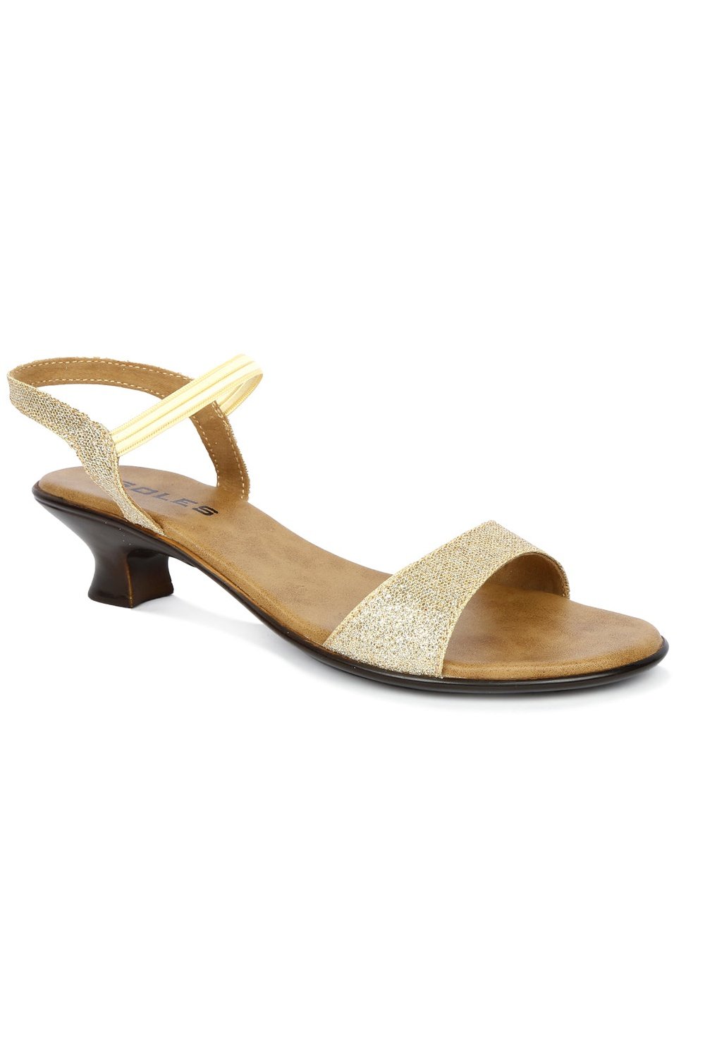 Glamorous Embellished Bow Heeled Sandals in Natural | Lyst