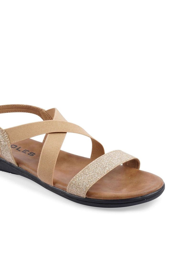 SOLES Women Gold Flat Sandals Flats