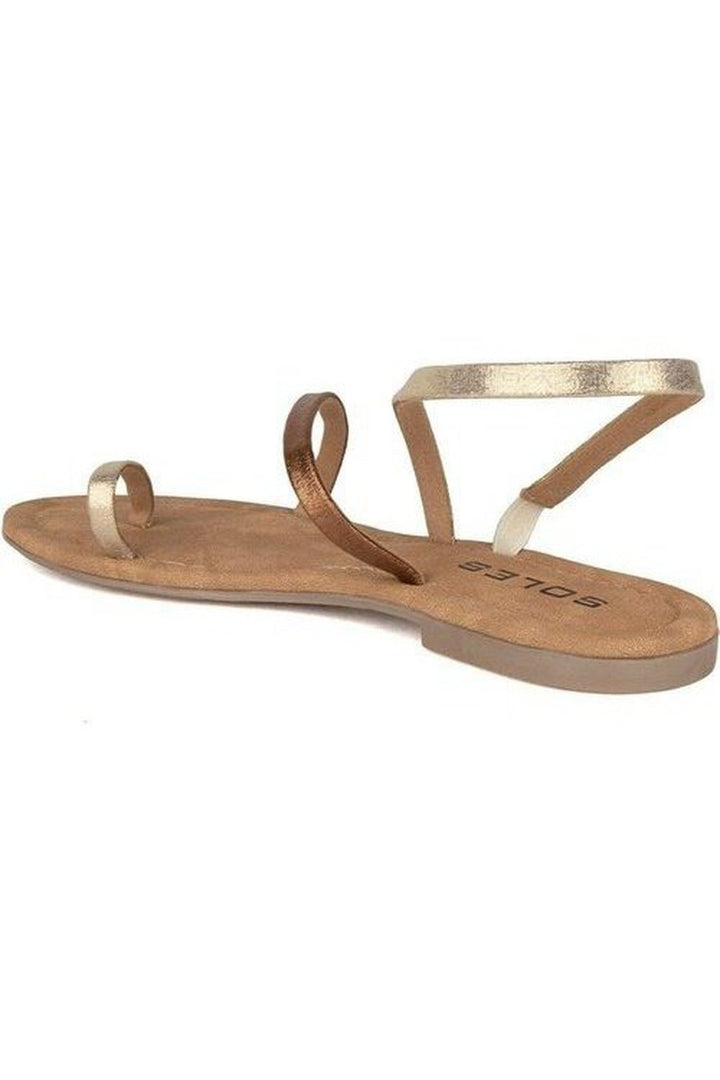 SOLES Women Gold Flat Sandals Flats