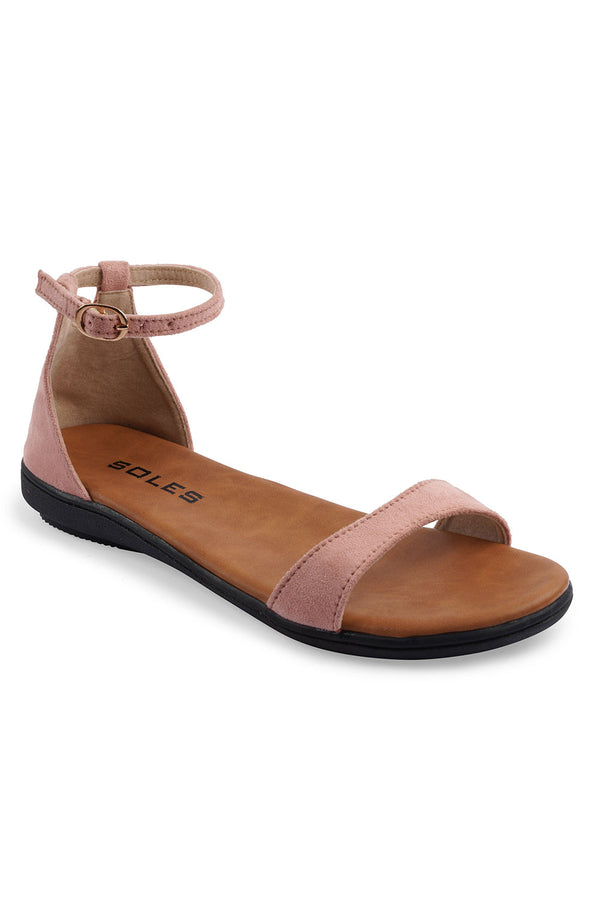SOLES Women Pink Flat Sandals Flats