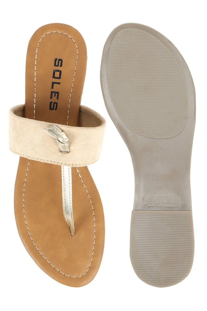 SOLES Sophisticated Beige Flat Sandals