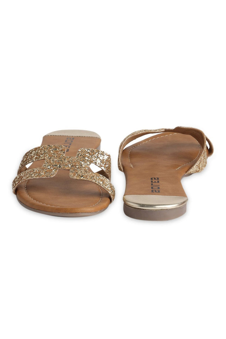 SOLES Stylish Gold Flat Sandals