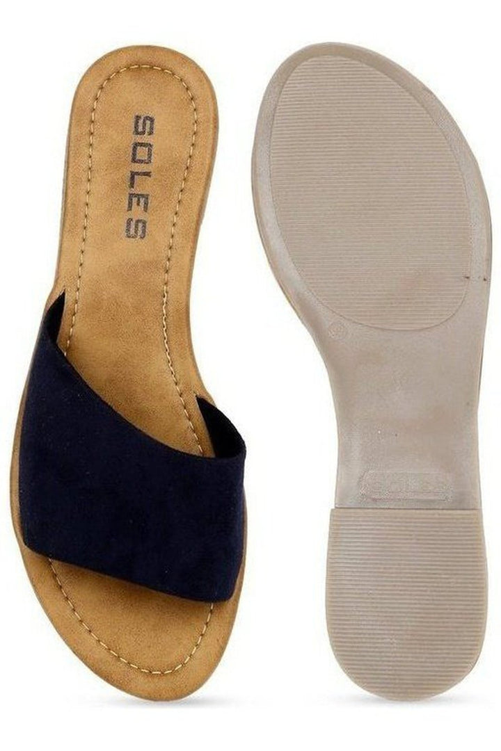 SOLES Blue Flat Sandals Flats