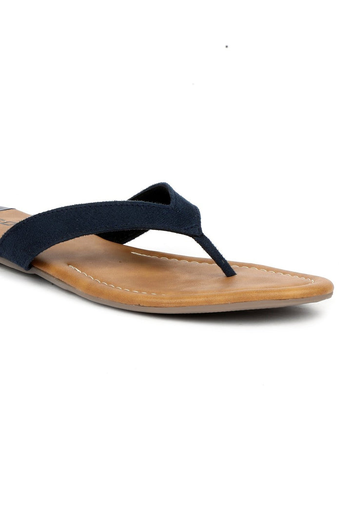 SOLES Vibrant Blue Flat Sandals - Luxurious Elegance