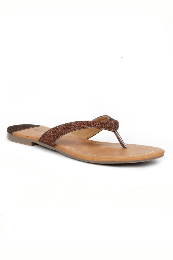 SOLES Vintage Bronze Flat Sandals